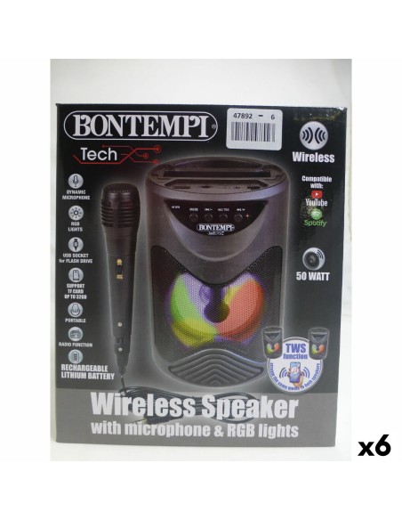 Speaker with Karaoke Microphone Bontempi 6 Units