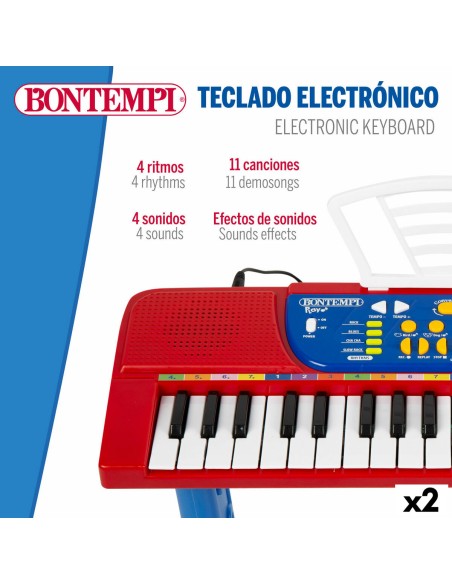37-Key Keyboard Bontempi 43 x 56 x 23 cm (2 Units)
