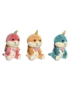Fluffy toy DKD Home Decor Yellow Orange Mint Polyester Children's 19 x 20 x 28 cm (3 Units)