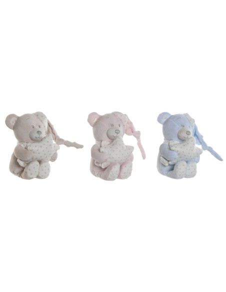 Fluffy toy Home ESPRIT Blue Beige Pink Polyester 20 x 10 x 15 cm (3 Units)