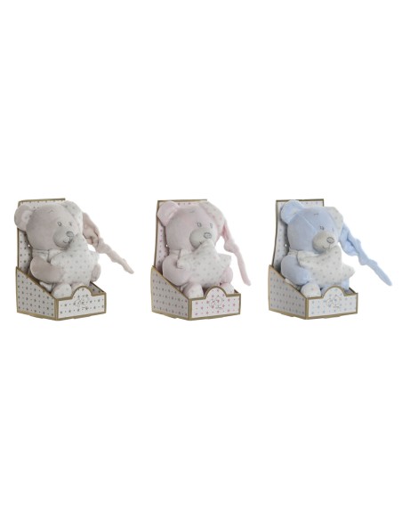 Fluffy toy Home ESPRIT Blue Beige Pink Polyester 20 x 10 x 15 cm (3 Units)