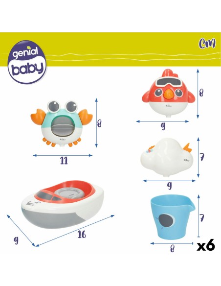 Bath Toy Colorbaby 16 x 6,5 x 9 cm 6 Units