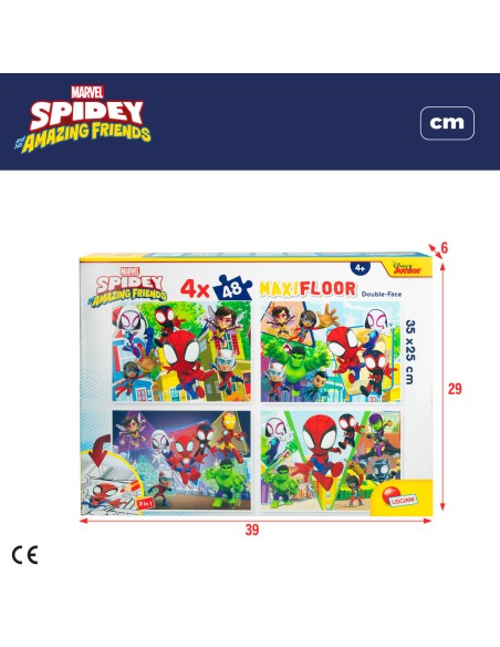 4-Puzzle Set Spidey 35 x 1,5 x 25 cm 48 Pieces (6 Units)