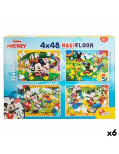 4-Puzzle Set Mickey Mouse 35 x 1,5 x 25 cm 48 Pieces (6 Units)