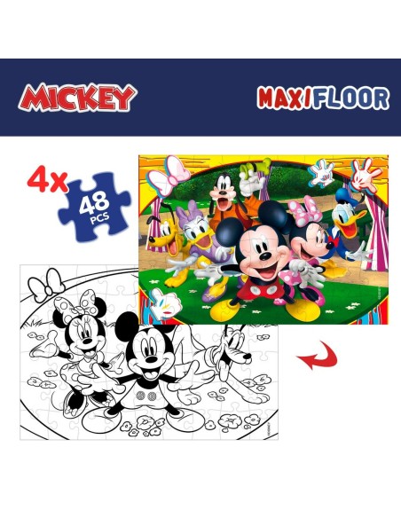 4-Puzzle Set Mickey Mouse 35 x 1,5 x 25 cm 48 Pieces (6 Units)