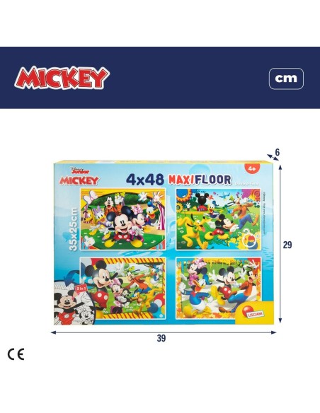 4-Puzzle Set Mickey Mouse 35 x 1,5 x 25 cm 48 Pieces (6 Units)
