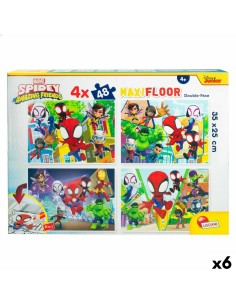 4-Puzzle Set Spidey 35 x 1,5 x 25 cm 48 Pieces (6 Units)