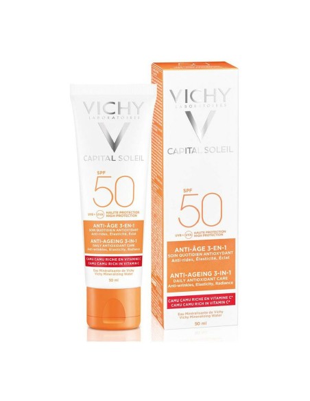 Facial Sun Cream Vichy VCH00115 Spf 50 3-in-1 Anti-ageing