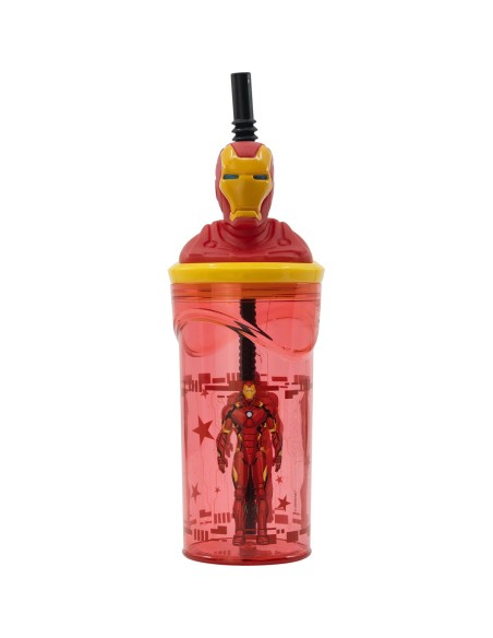 Cup with Straw The Avengers Iron Man Red 3D