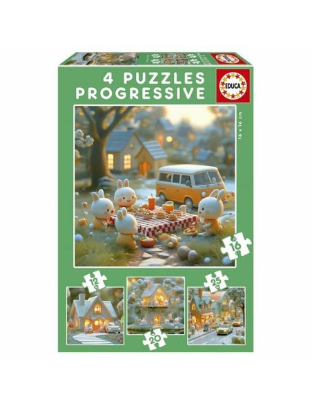 Puzzle Educa Rabbit 12 Pieces 16 Pieces 20 Pieces 25 Pieces (4 Units)
