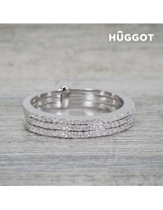 Hûggot Three 925 Sterling Silver Ring with Zircons 2