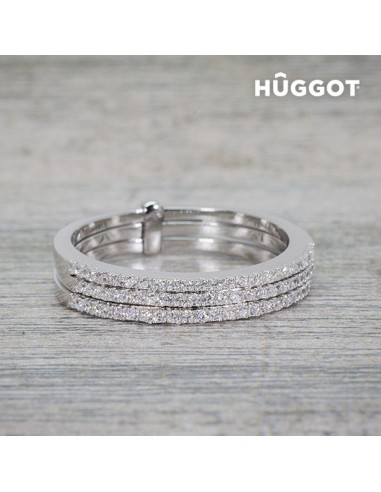 Hûggot Three 925 Sterling Silver Ring with Zircons