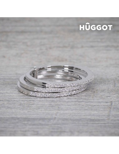 Hûggot Three 925 Sterling Silver Ring with Zircons