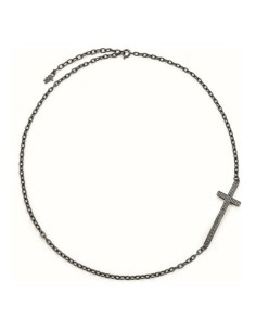 Ladies' Necklace Folli Follie 3N14T019KK_Plata Negra 45 cm