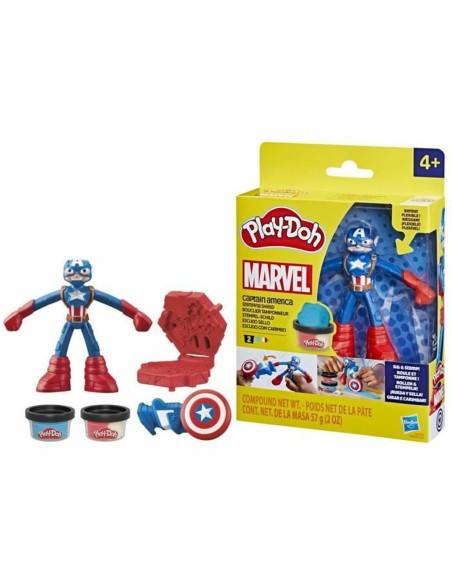 Modelling Clay Game Play-Doh Capitán América Set Stamper Shield Multicolour