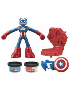 Modelling Clay Game Play-Doh Capitán América Set Stamper Shield Multicolour 2