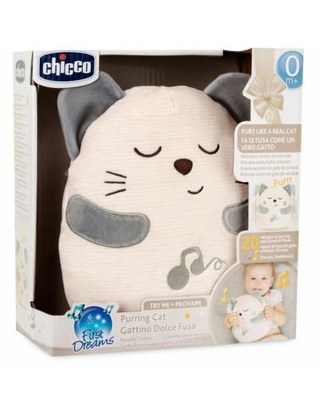 Soft toy with sounds Chicco Cat White