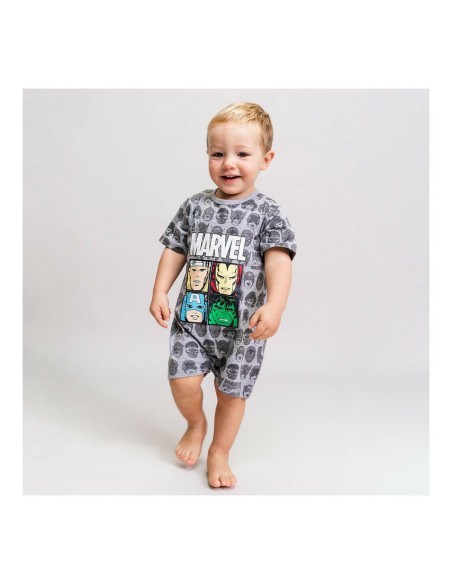 Baby's Short-sleeved Romper Suit Marvel Grey