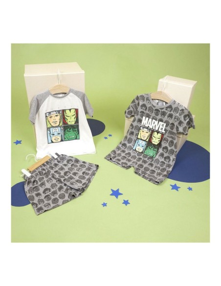 Baby's Short-sleeved Romper Suit Marvel Grey