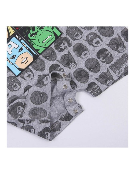 Baby's Short-sleeved Romper Suit Marvel Grey