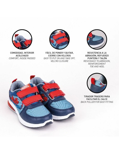 LED Trainers Spider-Man Velcro Blue