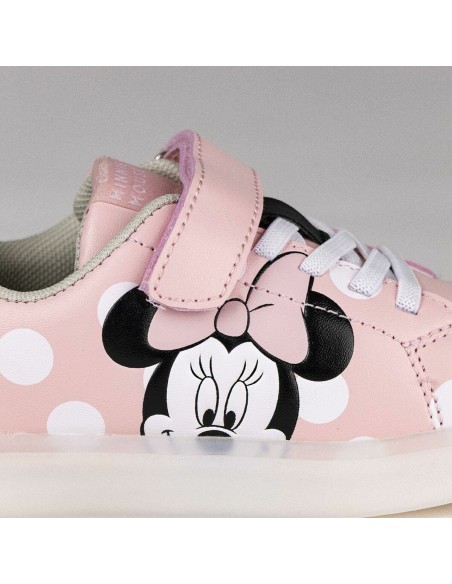 LED Trainers Minnie Mouse Velcro Pink