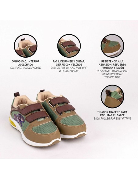 LED Trainers Jurassic Park Velcro Green
