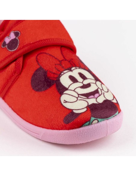 House Slippers Minnie Mouse Red Velcro