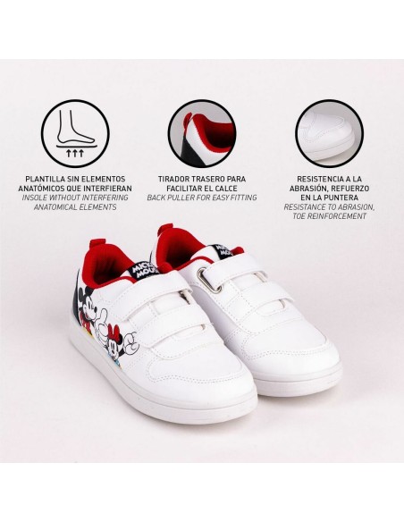 Sports Shoes for Kids Mickey Mouse Velcro White
