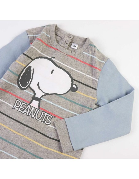 Baby's Long-sleeved Romper Suit Snoopy Yellow Grey