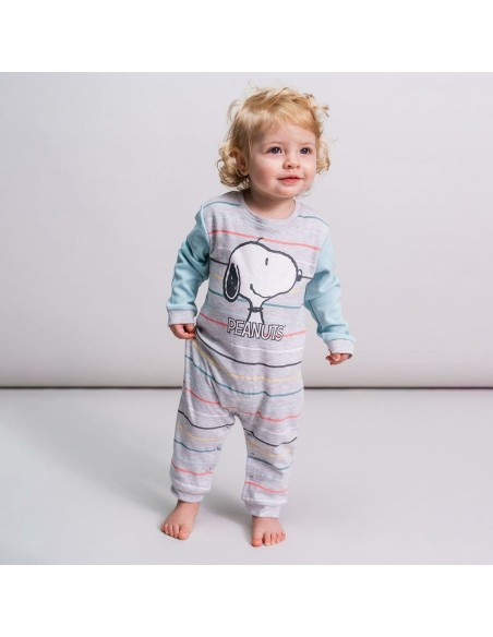 Baby's Long-sleeved Romper Suit Snoopy Yellow Grey