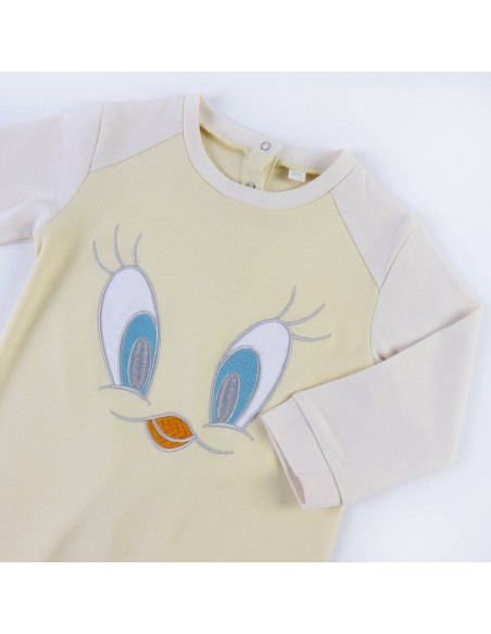 Baby's Long-sleeved Romper Suit Looney Tunes Grey Yellow