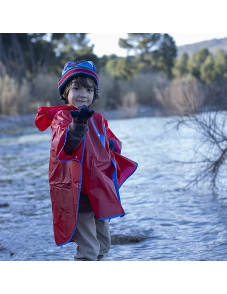 Waterproof Poncho with Hood Spider-Man Red