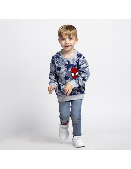 Children’s Sweatshirt without Hood Spider-Man Grey