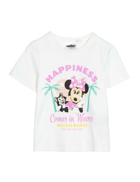 Child's Short Sleeve T-Shirt Minnie Mouse White