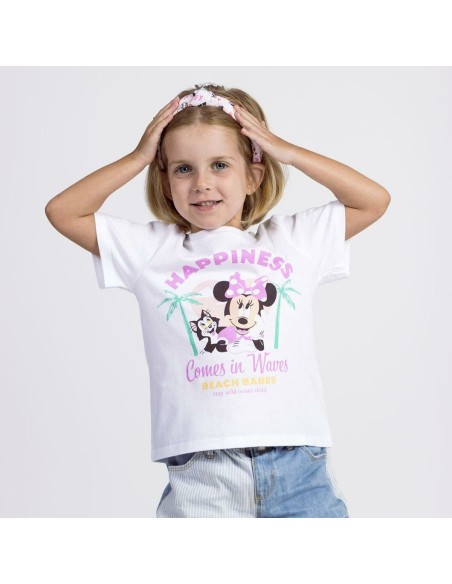 Child's Short Sleeve T-Shirt Minnie Mouse White