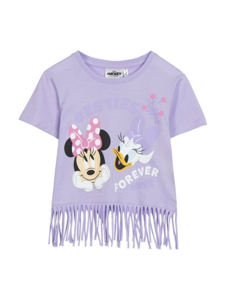 Child's Short Sleeve T-Shirt Minnie Mouse Purple