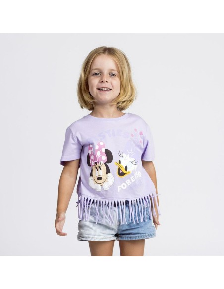Child's Short Sleeve T-Shirt Minnie Mouse Purple