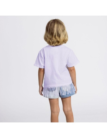 Child's Short Sleeve T-Shirt Minnie Mouse Purple