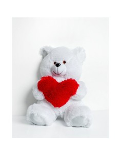 Teddy Bear GO GIFT FRANK 50 WH White Plush Heart 50 cm 2