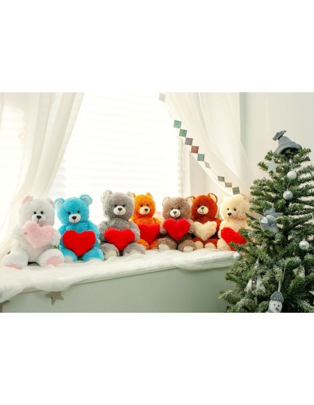 Teddy Bear GO GIFT FRANK 50 WH White Plush Heart 50 cm
