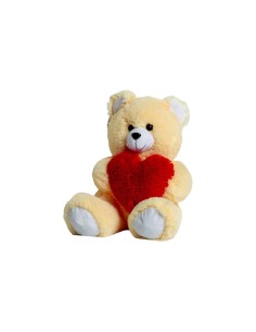Teddy Bear GO GIFT FRANK 50 CR Cream Plush Heart 50 cm
