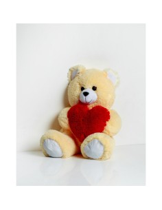 Teddy Bear GO GIFT FRANK 50 CR Cream Plush Heart 50 cm 2