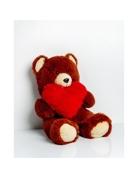 Teddy Bear GO GIFT FRANK 50 BR Brown Plush Heart 50 cm