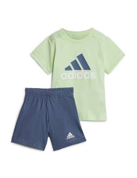 Sports Outfit for Baby Adidas Bl Cotton Set Infantil Blue Light Green
