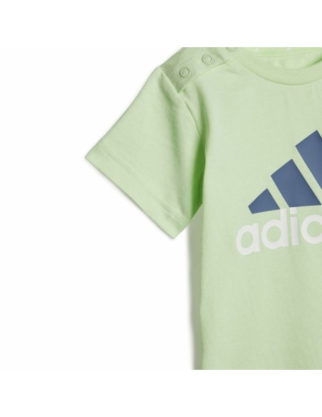 Sports Outfit for Baby Adidas Bl Cotton Set Infantil Blue Light Green