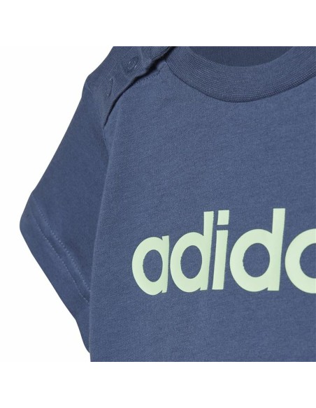 Sports Outfit for Baby Adidas I Lin Co Set Infantil Blue Grey Multicolour