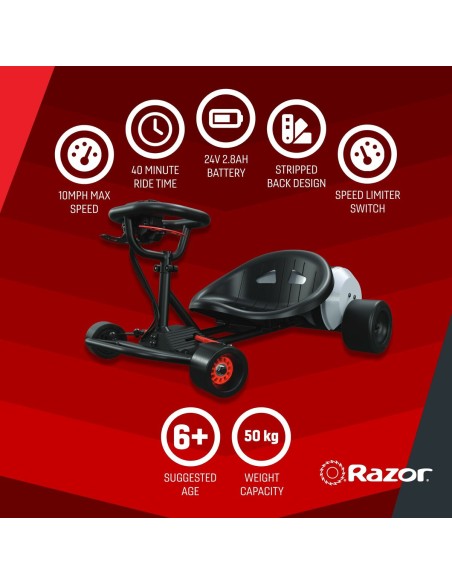 Children's Electric Car Razor 845423026622 Black Red