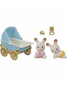 Playset Sylvanian Families Chocolate Bunny Twins and Double Stroller 2