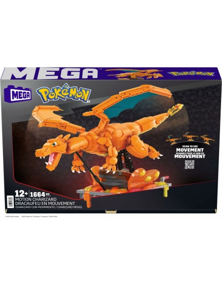 Construction kit Pokémon Mega Construx -  Motion Charizard 1664 Pieces